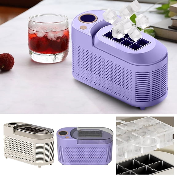 Ice Maker Machine Countertop, Mini Ice Maker, Portable Compact Small Ice Maker, Convenient Automatic Ice Box, Table Top Ice Maker with Ice Basket for Home Office Kitchen Camping, White