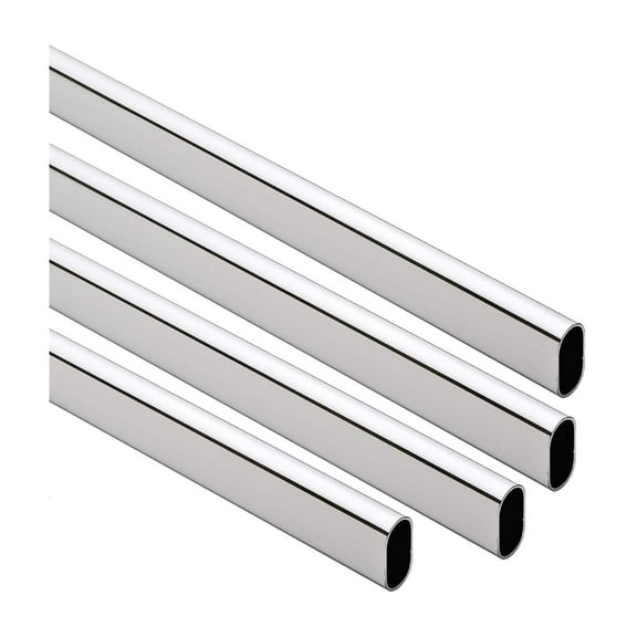 94" Oval Closet Rod (15mm x 30mm) | 4 Pack | Chrome