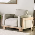 thumbnail image 7 of JERFIT Modern Track Arm Accent Chair with Reversible Pillow, Light Brown and Natural Ash Wood Frame, 7 of 7
