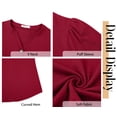 thumbnail image 5 of Fantaslook V Neck Henley Blouses for Women Dressy Casual Tops Summer Short Sleeve Shirts Fashion Clothes, 5 of 8
