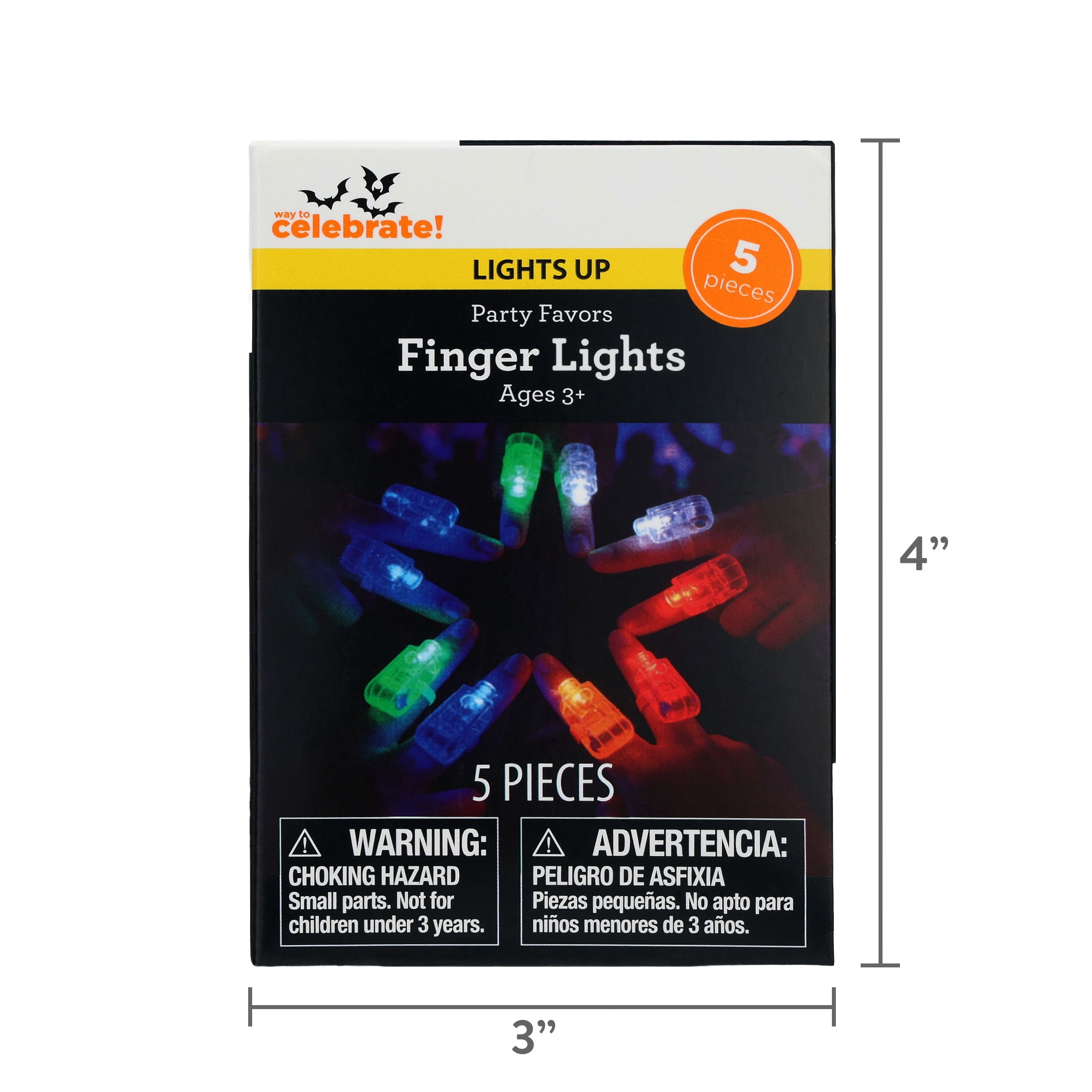 Light-Up Finger Lights Party Favors, Multicolor, 5 Count, Halloween by Way To Celebrate