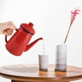 thumbnail image 3 of Bouilloire à Café en Émail 1,1 L Bouilloire à Thé Manuelle Cuisinière à Induction Cuisinière à Gaz Universelle Rouge, 3 of 8