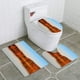 thumbnail image 1 of ABPHQTO Otoño rojo agua y cielo azul Juego de alfombras de baño de 3 piezas Alfombra de baño Alfombra de contorno y tapa de inodoro, 1 of 2