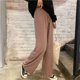 thumbnail image 5 of Qarigey Pantalones Mujer Pantalón Largo Pierna Ancha Pantalón Casual Mujer Cintura Alta Prendas para la parte inferior del cuerpo Rosado SG, 5 of 8