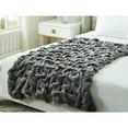 thumbnail image 3 of Cozy Tyme Nicolette Stitched Faux Fur Throw - Reverse Micromink 50"x 60" Grey, 3 of 11