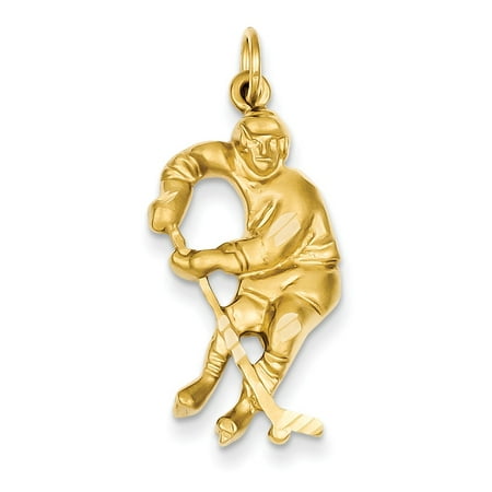 Player Charm 14kt Gold Jewelry - Roy Rose Jewelry 14K Yellow Gold Hockey Player Charm