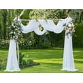 thumbnail image 4 of Warm Home Designs Wedding Arch Draping Fabric Bundle Has 2 288 Inch (24 Feet) Scarves in White Color. AD White & White 288, 4 of 6