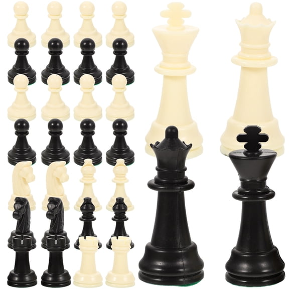 WRITWAA Plastic Chess Pieces Replacement Set for Board Games, Small Lightweight PP Chess Set with Multiple Assorted Colors