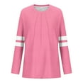 thumbnail image 7 of YUGYXL Womens Sweatshirts Round Neck Fashionable Casual Long Sleeved Tops Pink L, 7 of 7
