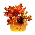 thumbnail image 2 of Fall Decorations - 8.66*7.48 Inch Artificial Pumpkin Decor Stems Battery Operated Fall Halloween Thanksgiving Home Decor Table Living Room Flower Decoration, 2 of 9