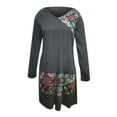 thumbnail image 4 of Robe Décontractée d'Automne pour Femmes, Manches Longues, Col en V, Imprimée, 4 of 5