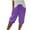 02# Purple, variant on HKYNLAG Bermuda Shorts for Women Knee Length Plus Size Cotton Linen Shorts Elastic Waist Drawstring Shorts Summer Capris Pants with Pockets Purple M