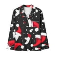 thumbnail image 5 of VBTAPA Plus Size Pajamas for Women 2 Piece Set Christmas Printed Long Sleeve Button Down Shirts and Wide Leg Pants Matching Lounge Pj Sets Xmas Holiday Sleepwear Cyber and Monday DealsMulticolor L, 5 of 6