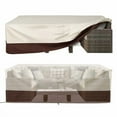 thumbnail image 2 of Vailge Waterproof Patio Furniture Set Cover With Padded Handles, Patio/Outdoor Table Cover, Patio/Outdoor Dining Rectangular Table Chairs Cover Small,Beige & Brown, 2 of 4