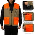 thumbnail image 6 of BASSDASH Unisex Upland Game Field Water-Resistant Bird Hunting Vest with Multi Pockets Brown/Orange Men Women FV11, 6 of 7