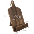 thumbnail image 2 of MyGift Text Paddle Style Wood Cookbook Stand, Country Tablet Holder, Brown, 2 of 7
