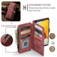 thumbnail image 4 of CaseMe Case for Samsung Galaxy A72 Wallet Case for Women Men, Fashion Durable PU Leather Magnetic Flip Lanyard Strap Wristlet Zipper Card Holder Wallet Phone Case for Samsung Galaxy A72 6.7",Red, 4 of 11