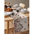 thumbnail image 6 of Table Runner Dresser Scarves 108 Inch Long,Watercolor Bird Flower Butterfly Linen Dining Table Runners Garden Floral on Burlap Linen Tabletop Scarf for Wedding Holiday Party Kitchen, 6 of 9