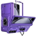 thumbnail image 2 of Elegant Choise Case for Samsung Galaxy Z Fold 5 5G Shockproof Pone Cover with Slide Camera Lens Protector and Ring Stand, Purple, 2 of 20