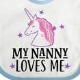 thumbnail image 4 of Inktastic My Nanny Loves Me Unicorn Girls Baby Bib, 4 of 4