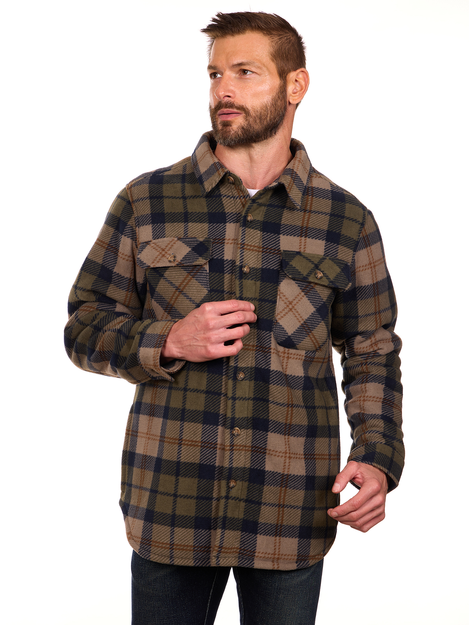 Bass Creek Outfitters Men's Plaid Fleece Shirt Jacket photo 7