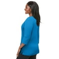 thumbnail image 3 of Jessica London Women's Plus Size Boatneck Tunic Top 3/4 Sleeve Shirt  Loose Fit, 3 of 4