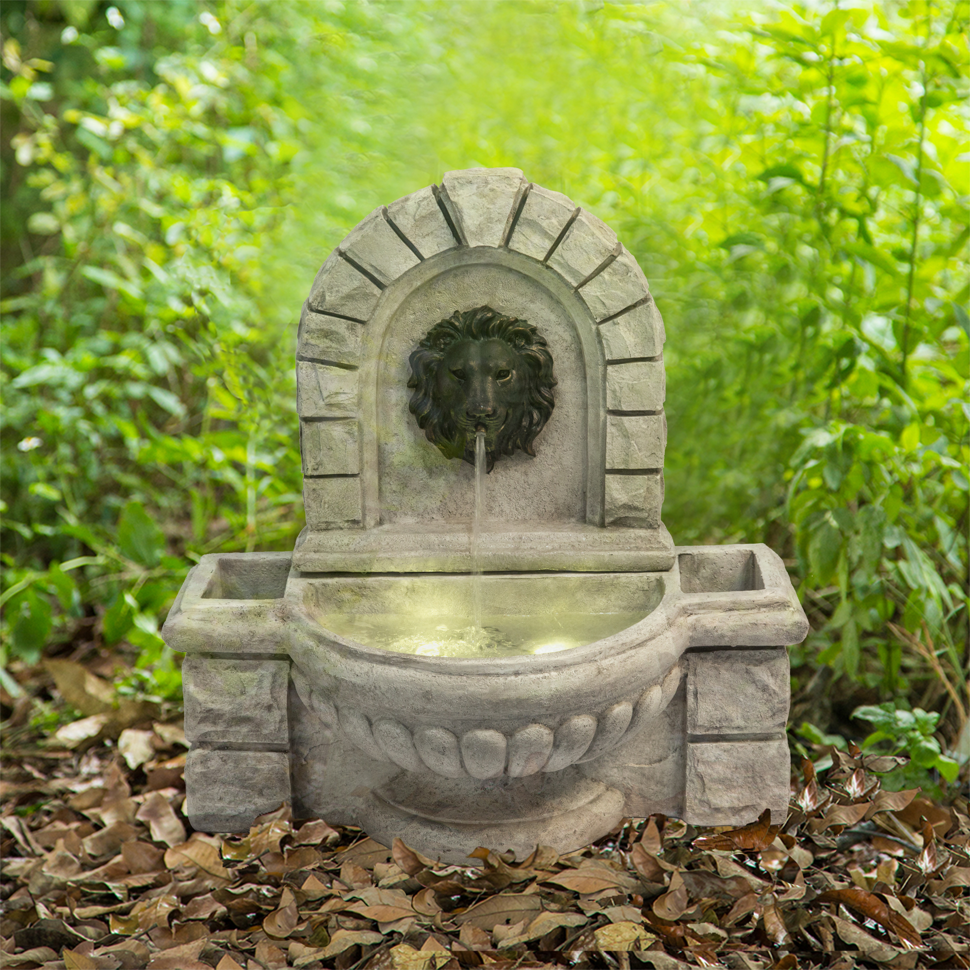 Teamson Home Water Fountain & Planters Indoor Garden Charcoal With Light VFD8431 - image 3 of 5