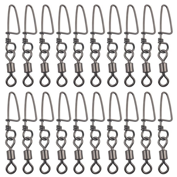 20pcs Stainless Steel Fishing Swivel Snap Ball Bearing Fish Connector (6) Fishing Tools