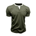 thumbnail image 5 of YaoYar Mens Fashion Solid Color Short Sleeved Fake Two Piece Design Casual Tee Double-layer Round Neck Pullover Pocket Casual Top, 5 of 5