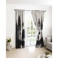 thumbnail image 3 of Black Bear Blackout Curtains for Bedroom/Living Room, Thermal Insulated Kitchen Curtains, Farmhouse Forest Animals Vintage Grommet Darkening Window Treatment Drapes 52"x63"x2, 3 of 8