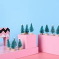 thumbnail image 3 of Keimprove Mini Christmas Tree Set 12 Pcs Miniature Artificial Pine Trees Sisal Snow Frost Trees with Wood Base for Winter Snow Miniature Scenes DIY Crafts Xmas Holiday Home Tabletop Decor, 3 of 7