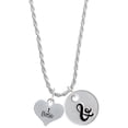 thumbnail image 1 of Delight Jewelry Silvertone I Base Heart Silvertone Script Initial Disc - & - Charm Necklace, 20"+3", 1 of 4