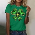 thumbnail image 4 of FRSASU T-Shirt de la Saint-Patrick pour Femmes, Imprimé Amusant, Grande Taille, Manches Courtes, Col Rond, Tendance, Vert, P(S), 4 of 5