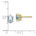 thumbnail image 4 of Auriga 14k Yellow Gold Aquamarine Stud Earrings for Women(L- 7mm, W- 5mm), 4 of 6