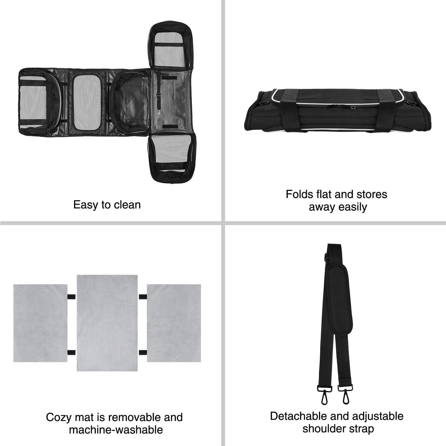 Large Pet Travel Carrier,4 Sides Expandable with 2 Mesh Pockets,3 Entry, Soft Sided Collapsible Dog Carrier for 2 Cats,Kittens,Puppies,Dog