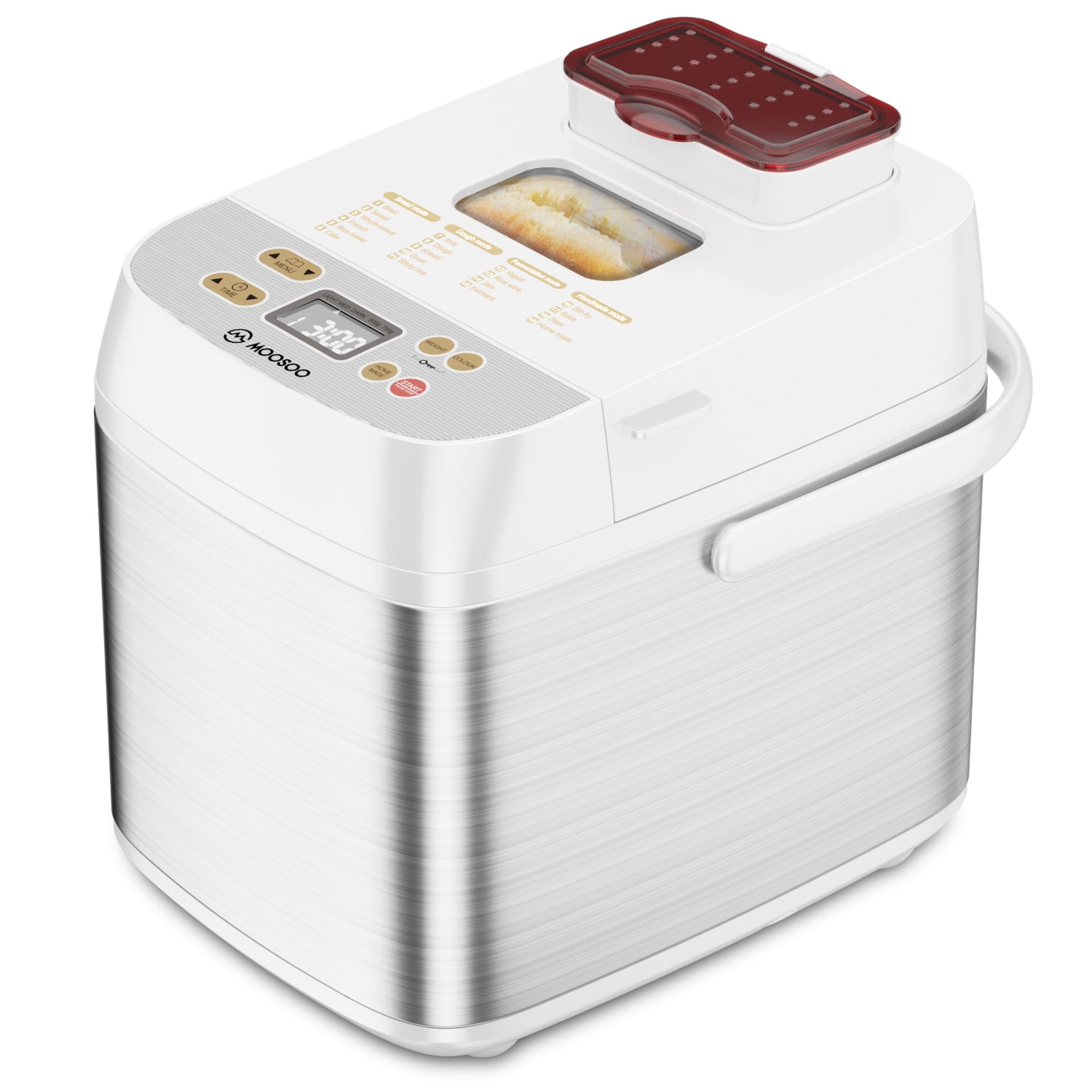 Bread Machine with Dispenser, MOOSOO 19in1 Stainless Steel Bread
