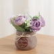 thumbnail image 4 of Kit de flores artificiales con maceta, combinación de rosas de seda falsas y vegetación, decoración en maceta de plantas pequeñas, 4 of 5