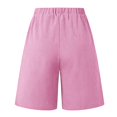 thumbnail image 5 of Women's Bermuda Long Shorts with Pockets High Waisted Stretch Knee Length Shorts Casual Beach Shorts with Pockets Side Button Walking Pants Vacation Wear, 5 of 7