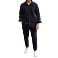 thumbnail image 2 of Gamivast Mens Casual Corduroy Set Long Sleeve Button Down Shirt and Pants Outfit Vintage Streetwear Soft Ribbed Texture Suit for Daily Travel Attire, 2 of 3