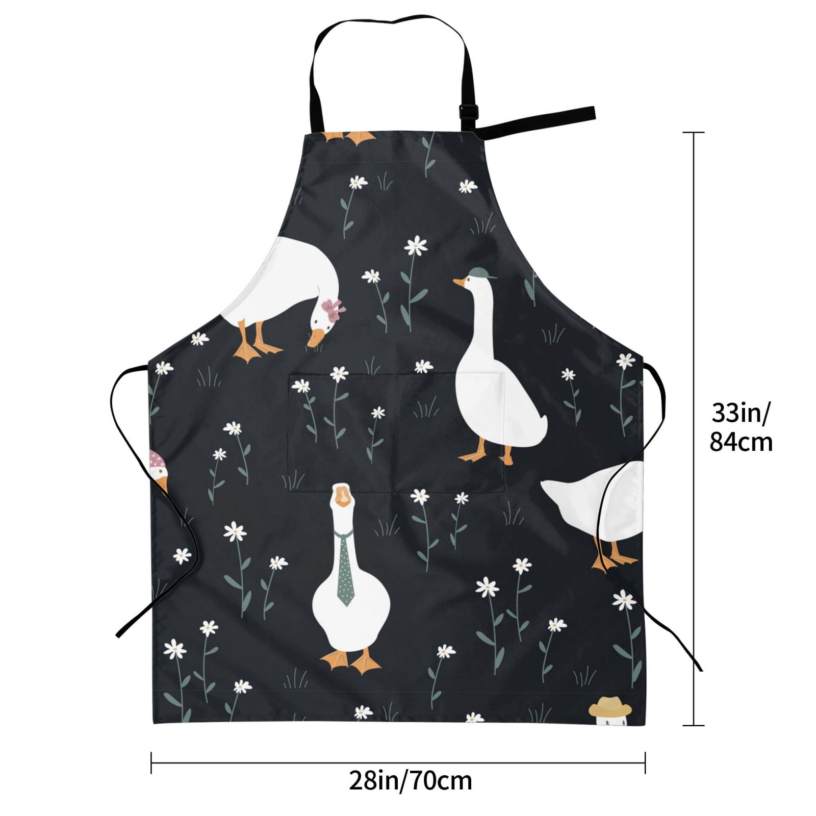 Kdxio Fashionable Goose Apron with Pockets Adjustable Kitchen Aprons for Men Women Waterproof Aprons for Cooking,Drawing,Crafting, Baking Household Cleaning