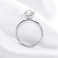 thumbnail image 3 of Oryn Jewelry Round Cut 1.9 Ct Moissanite Ring - Solitaire with Accents - 14K White Gold Plated Engagement Ring for Teen Girls - Leafy Gift Band, 3 of 5