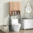 thumbnail image 2 of Costway Over The Toilet Storage Cabinet Free Standing Toilet Rack with Adjustable Shelf Natural, 2 of 10