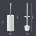 thumbnail image 3 of LACKUST Bowl Brush and Holder with Base Clearance,Compact Stainless Steel Handle Toilet Brush Set,Freestanding,Splashproof,White, 3 of 8