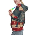 thumbnail image 2 of Daiia Vintage American Flag Elephant Pattern Women's Fashion Hoodies & Sweatshirts with Kangaroo Pocket Hooded Sweatshirt with Eye-catching Drawstrings-Large, 2 of 7
