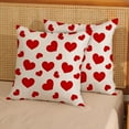 thumbnail image 2 of Valentines Pillow Covers 16x16 Red Love Hearts Decor Throw Pillows Case for Couch Valentine''s Day Anniversary Indoor Outdoor Decorative Cushion Cases for Sofa Bed Decorations Set of 2, 2 of 6