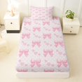 thumbnail image 3 of Erosebridal Princess Bowknot Twin Sheet Sets 3pcs for Kids Girls,Polka Dots Love Heart Bedding for Teens,Microfiber Bedroom Decor, 3 of 5
