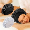 thumbnail image 5 of Soft Satins Bonnet for Women Ajustable Elasticity Bands Silk Bonnet for Braids Hair Sleeping Caps Silk Sleep Bonnet, 5 of 8