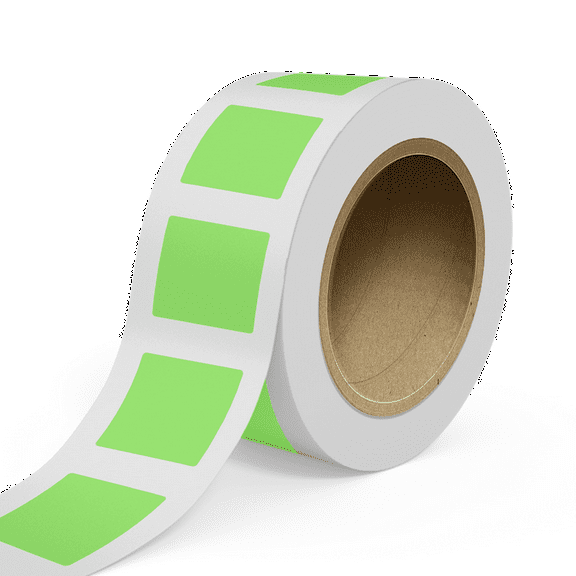 JAM Paper Standard Label Rolls, Square, 3 x 3, Neon Green, 125 Labels/Roll