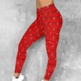 thumbnail image 2 of QIUOMBBP High Waisted Tummy Control Leggings for Women Casual Butt Lifting Athletic Tight Yoga Pants Funny Graphic Chriatmas Gifts, Red, XXL, 2 of 10