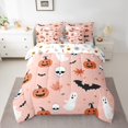thumbnail image 2 of YST 7 Piece Bed in a Bag Queen Size Comforter Set Pink Pumpkin Bedding Set,Halloween Reversible Design Bed Set,Kids Spooky Bat Soft Microfiber Comforter with Sheet Set,All Season, 2 of 5